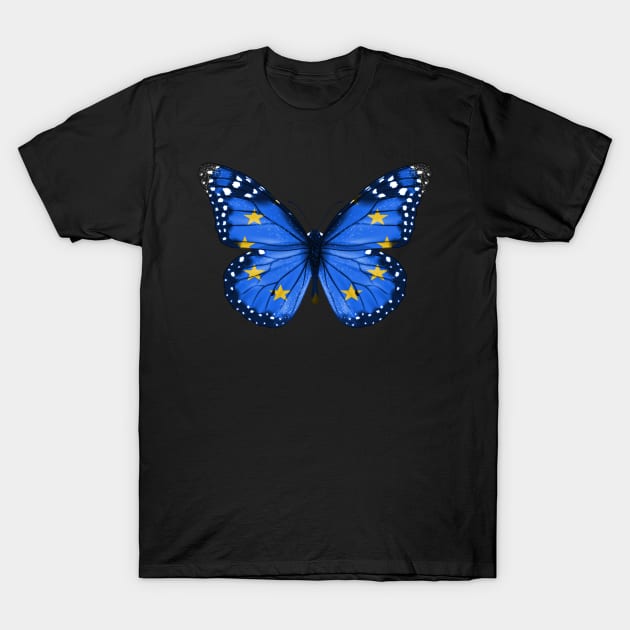 European Union Flag  Butterfly - Gift for European Union From European Union T-Shirt by Country Flags